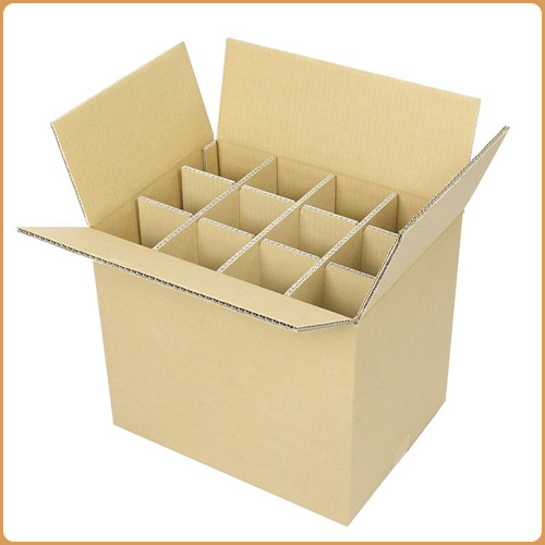Cardboard box with partitions